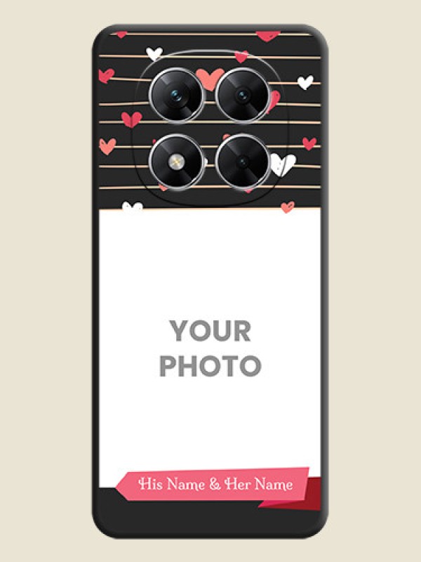 Custom Love Pattern with Name on Pink Ribbon on Photo On Space Black Custom Soft Matte Mobile Back Cover - Poco X7 5G - alternate view