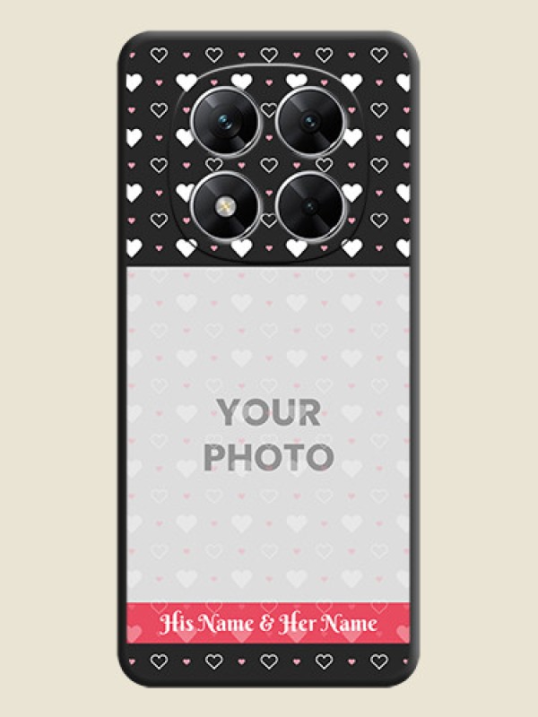 Custom White Color Love Symbols with Text Design on Photo On Space Black Custom Soft Matte Mobile Back Cover - Poco X7 5G - alternate view