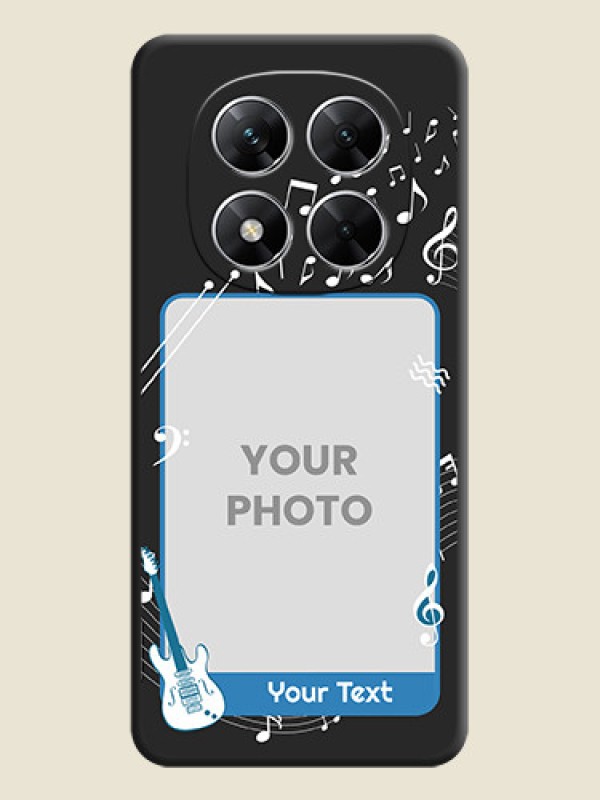 Custom Musical Theme Design with Text on Photo On Space Black Custom Soft Matte Mobile Back Cover - Poco X7 5G - alternate view