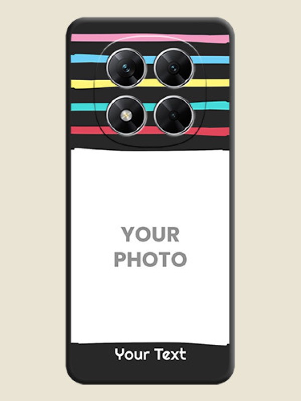 Custom Multicolor Lines with Image On Space Black Custom Soft Matte Mobile Back Cover - Poco X7 5G - alternate view