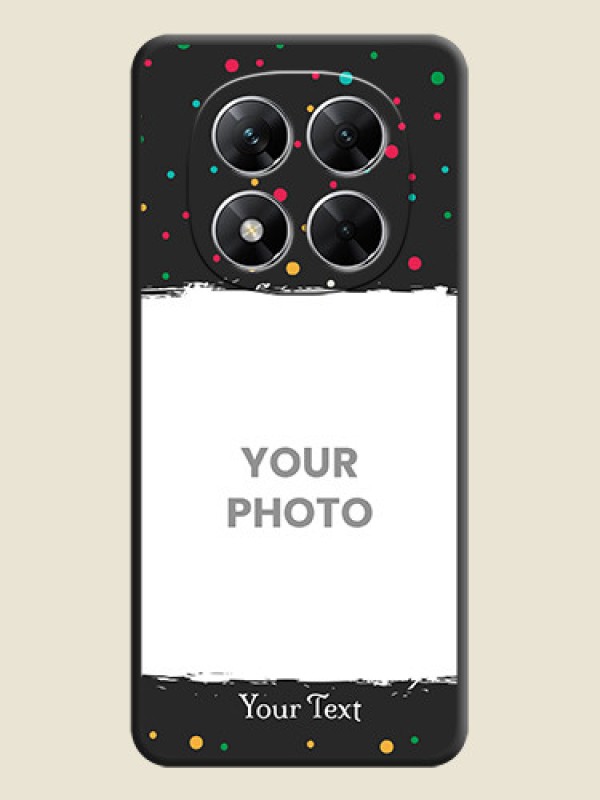 Custom Multicolor Dotted Pattern with Text On Space Black Custom Soft Matte Mobile Back Cover - Poco X7 5G - alternate view