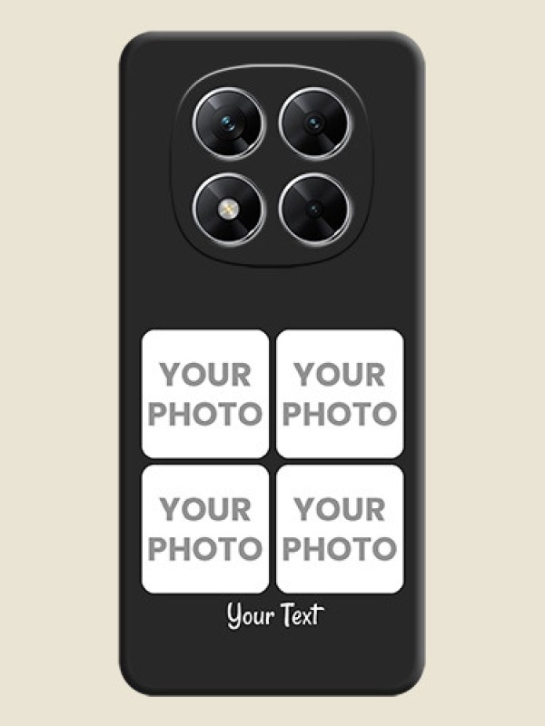Custom Floral Art with 6 Image Holder on Photo On Space Black Custom Soft Matte Mobile Back Cover - Poco X7 5G - alternate view