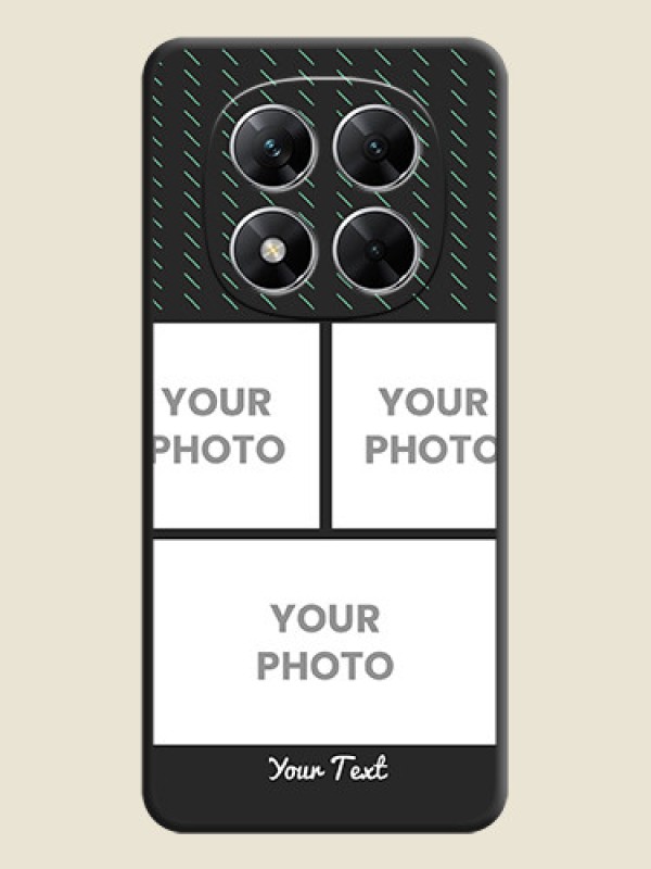 Custom Cross Dotted Pattern with 2 Image Holder On Space Black Custom Soft Matte Mobile Back Cover - Poco X7 5G - alternate view