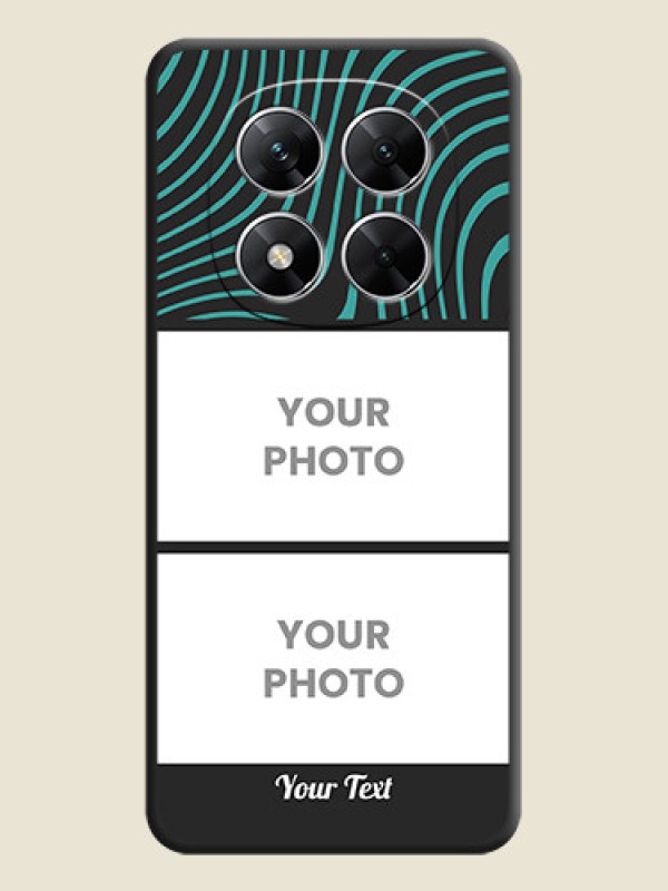Custom Wave Pattern with 2 Image Holder On Space Black Custom Soft Matte Mobile Back Cover - Poco X7 5G - alternate view