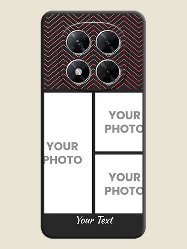 Custom Wave Pattern with 3 Image Holder On Space Black Custom Soft Matte Mobile Back Cover - Poco X7 5G - alternate view