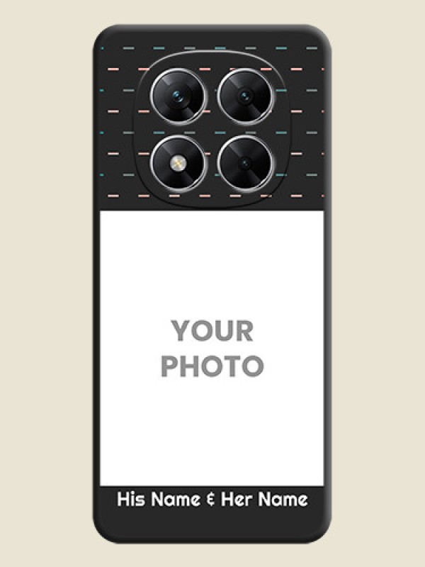 Custom Line Pattern Design with Text On Space Black Custom Soft Matte Mobile Back Cover - Poco X7 5G - alternate view