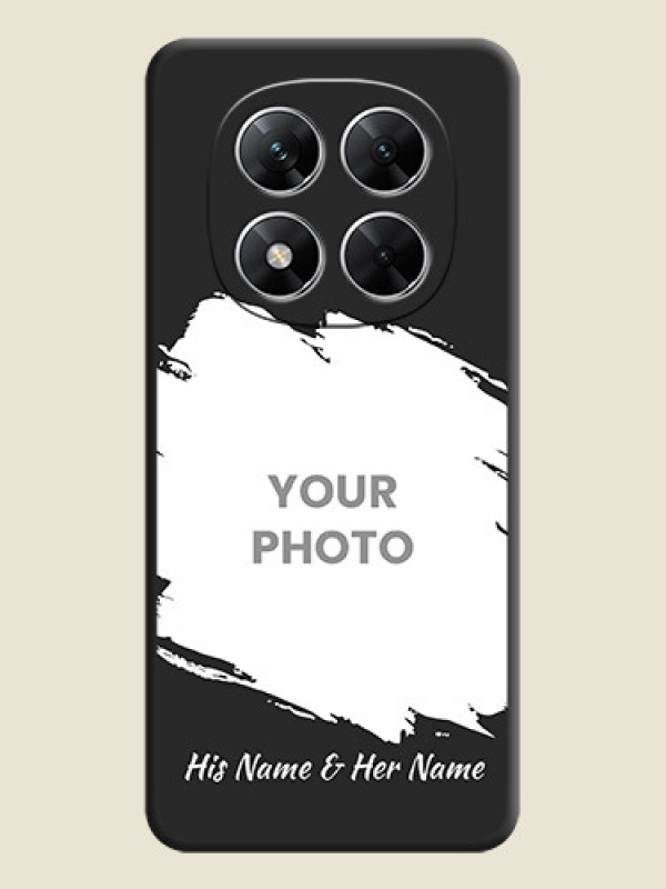 Custom Grunge Brush Strokes on Photo On Space Black Custom Soft Matte Mobile Back Cover - Poco X7 5G - alternate view