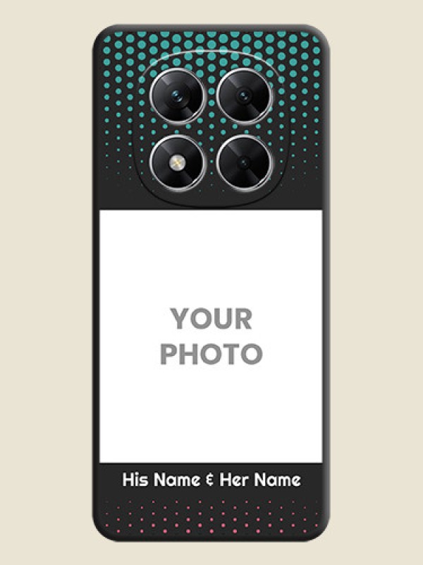 Custom Faded Dots with Grunge Photo Frame and Text On Space Black Custom Soft Matte Mobile Back Cover - Poco X7 5G - alternate view