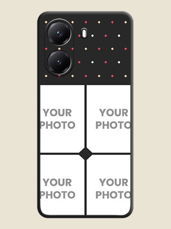 Custom Multicolor Dotted Pattern with 4 Image Holder On Space Black Custom Soft Matte Mobile Back Cover - Poco X7 Pro 5G - alternate view