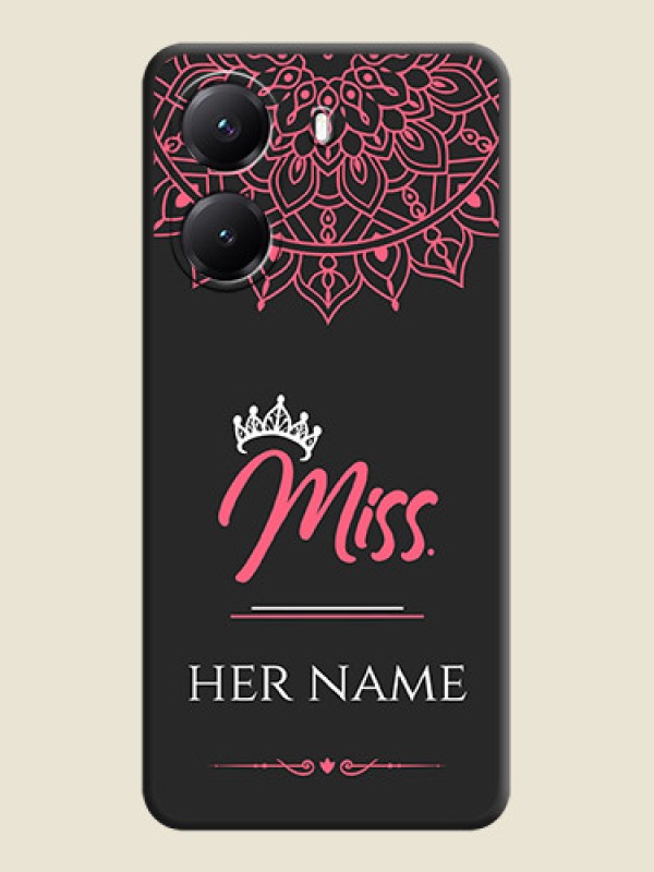 Custom Mrs Name with Floral Design On Space Black Custom Soft Matte Mobile Back Cover - Poco X7 Pro 5G - alternate view