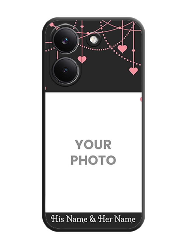 Custom Pink Love Hangings with Text On Space Black Custom Soft Matte Mobile Back Cover - Poco X8 Pro 5G - alternate view