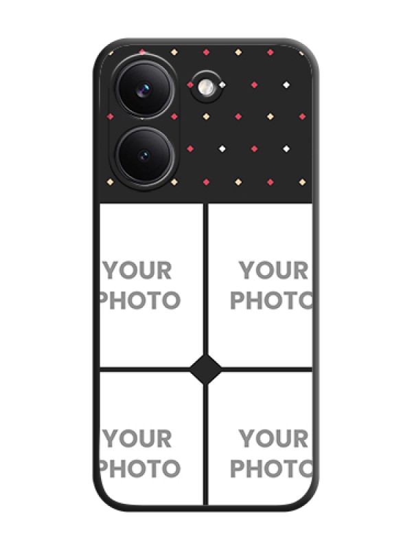 Custom Multicolor Dotted Pattern with 4 Image Holder On Space Black Custom Soft Matte Mobile Back Cover - Poco X8 Pro 5G - alternate view