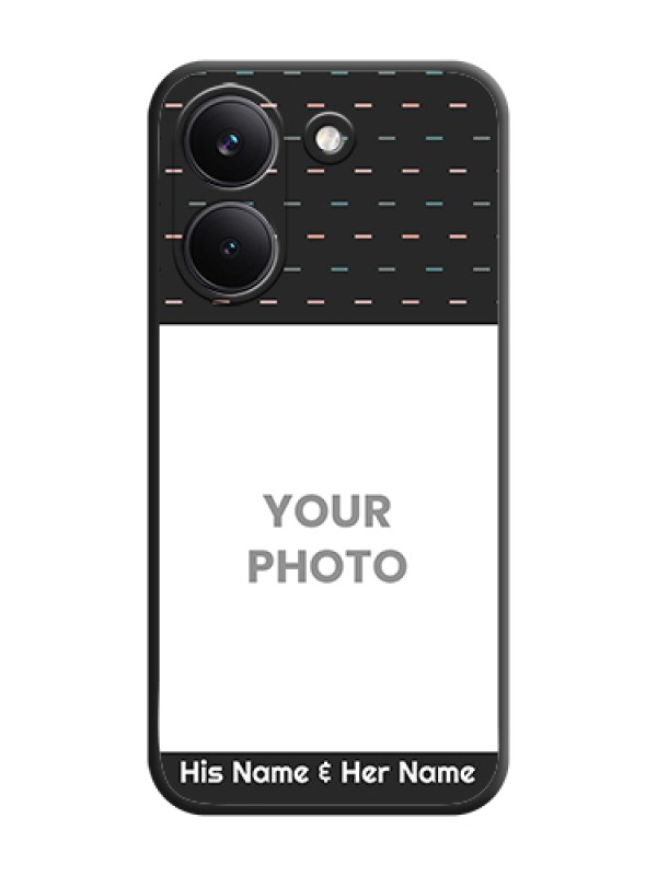 Custom Line Pattern Design with Text On Space Black Custom Soft Matte Mobile Back Cover - Poco X8 Pro 5G - alternate view