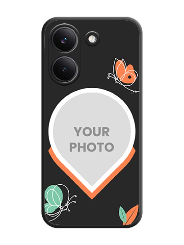 Custom Upload Pic With Simple Butterly Design On Space Black Custom Soft Matte Mobile Back Cover - Poco X8 Pro 5G - alternate view