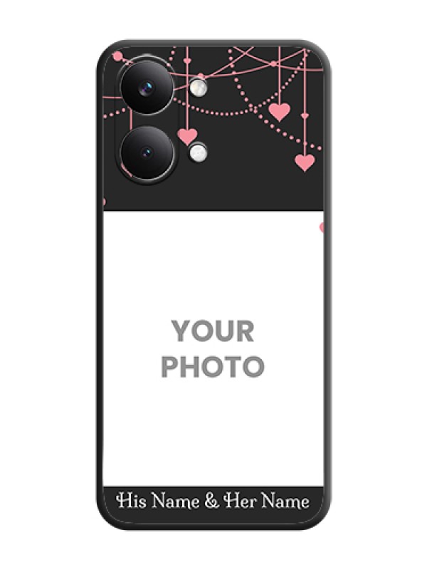 Custom Pink Love Hangings with Text On Space Black Custom Soft Matte Mobile Back Cover - Poco X8 Pro Max 5G - alternate view
