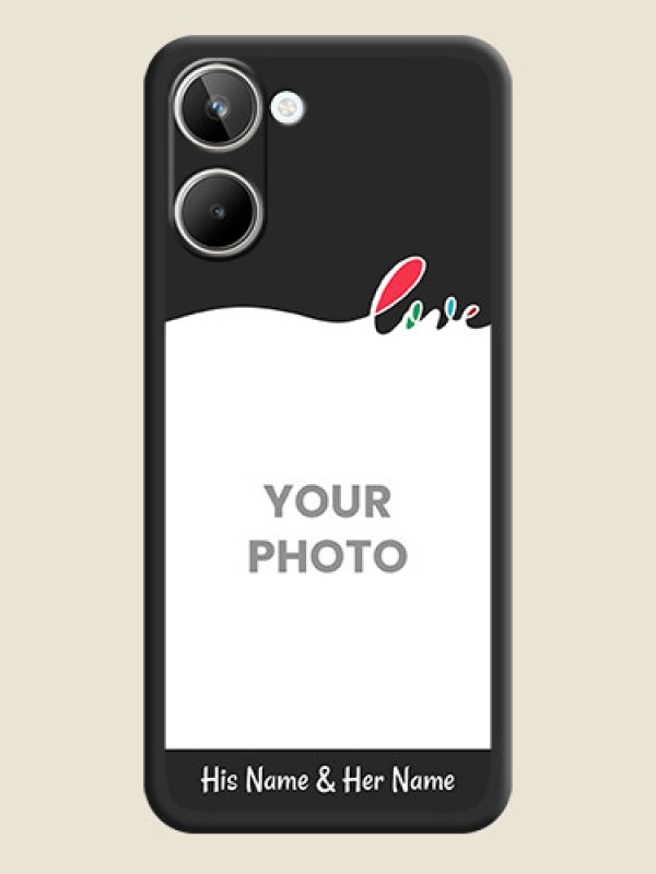 Custom Fall in Love Pattern with Picture on Photo on Space Black Soft Matte Mobile Case - Realme 10 Pro 5G - alternate view