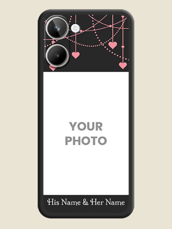Custom Pink Love Hangings with Text on Space Black Custom Soft Matte Back Cover - Realme 10 Pro 5G - alternate view
