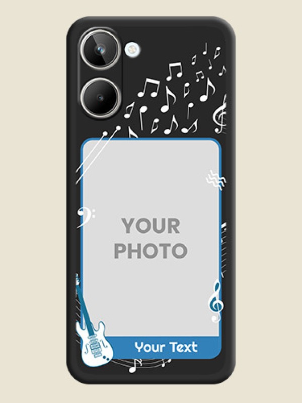 Custom Musical Theme Design with Text on Photo on Space Black Soft Matte Mobile Case - Realme 10 Pro 5G - alternate view
