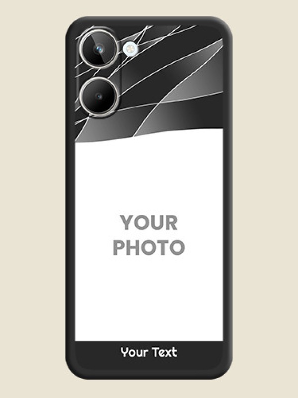 Custom Mixed Wave Lines on Photo on Space Black Soft Matte Mobile Cover - Realme 10 Pro 5G - alternate view