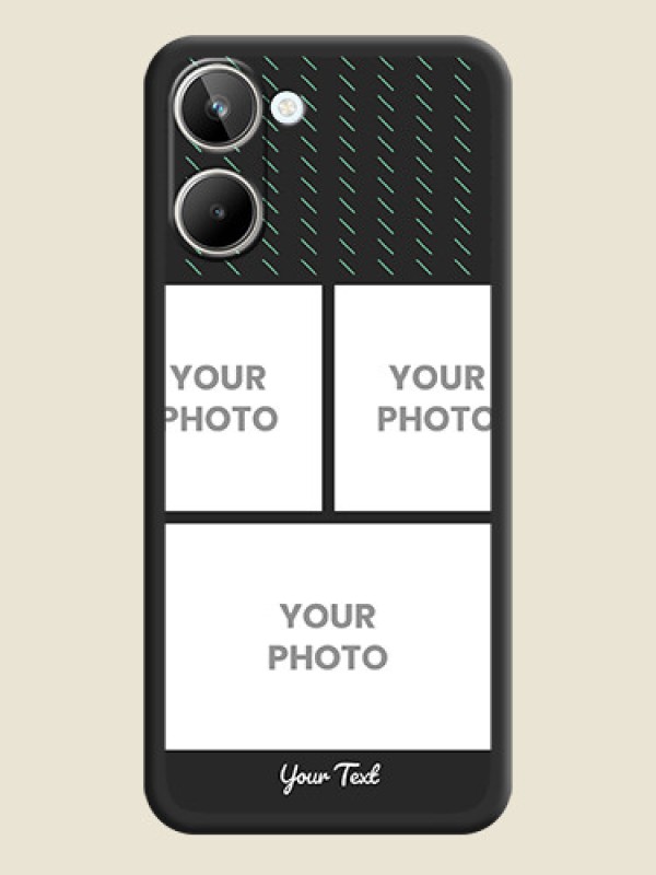 Custom Cross Dotted Pattern with 2 Image Holder  on Personalised Space Black Soft Matte Cases - Realme 10 Pro 5G - alternate view
