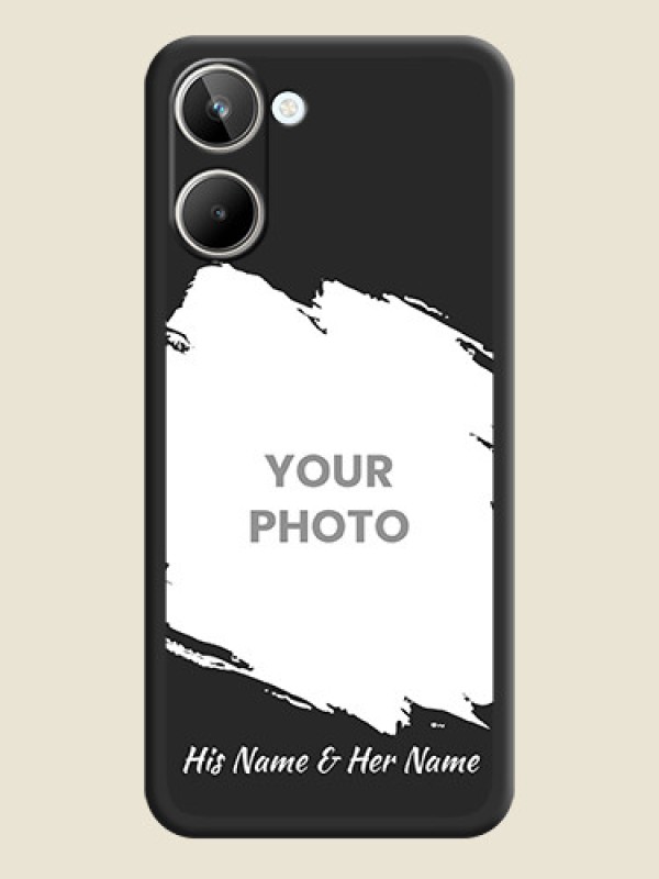 Custom Grunge Brush Strokes on Photo on Space Black Soft Matte Back Cover - Realme 10 Pro 5G - alternate view