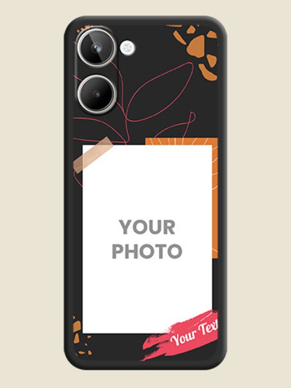 Custom Orange Photo Frame on Space Black Custom Soft Matte Phone Back Cover - Realme 10 Pro 5G - alternate view