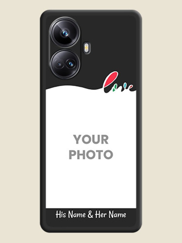 Custom Fall in Love Pattern with Picture on Photo on Space Black Soft Matte Mobile Case - Realme 10 Pro Plus 5G - alternate view