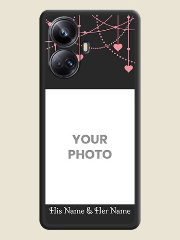 Custom Pink Love Hangings with Text on Space Black Custom Soft Matte Back Cover - Realme 10 Pro Plus 5G - alternate view