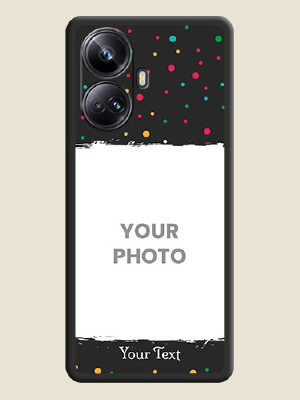 Custom Multicolor Dotted Pattern with Text on Space Black Custom Soft Matte Phone Back Cover - Realme 10 Pro Plus 5G - alternate view