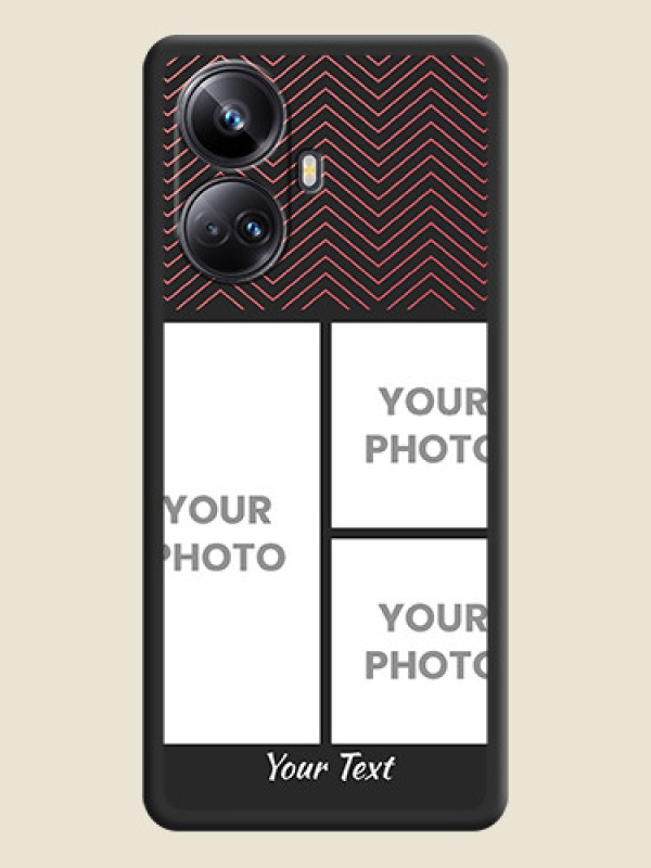 Custom Wave Pattern with 3 Image Holder on Space Black Custom Soft Matte Back Cover - Realme 10 Pro Plus 5G - alternate view