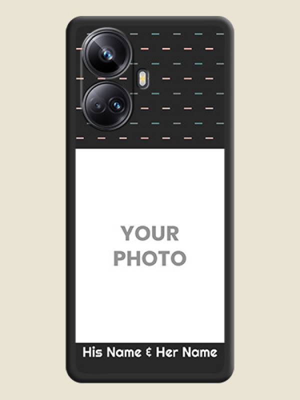 Custom Line Pattern Design with Text on Space Black Custom Soft Matte Phone Back Cover - Realme 10 Pro Plus 5G - alternate view