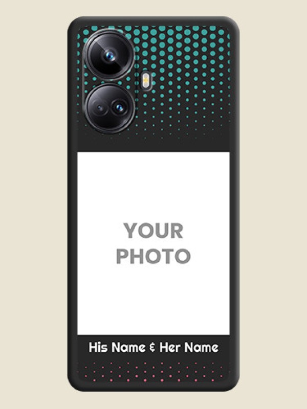 Custom Faded Dots with Grunge Photo Frame and Text on Space Black Custom Soft Matte Phone Cases - Realme 10 Pro Plus 5G - alternate view