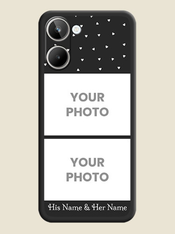 Custom Miniature Love Symbols with Name on Space Black Custom Soft Matte Back Cover - Realme 10 - alternate view