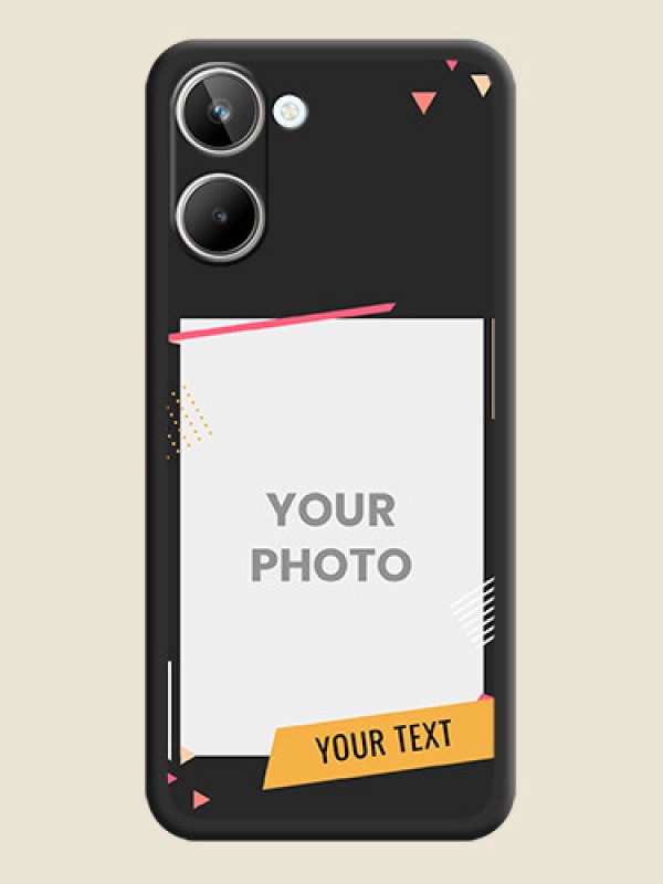 Custom Photo Frame with Triangle Small Dots on Photo on Space Black Soft Matte Back Cover - Realme 10 - alternate view