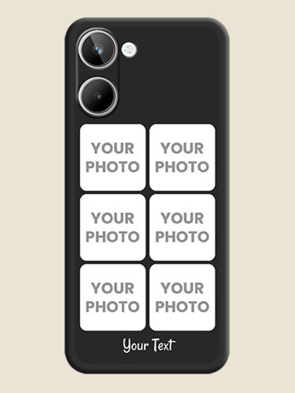 Custom Floral Art with 6 Image Holder on Photo on Space Black Soft Matte Mobile Case - Realme 10 - alternate view