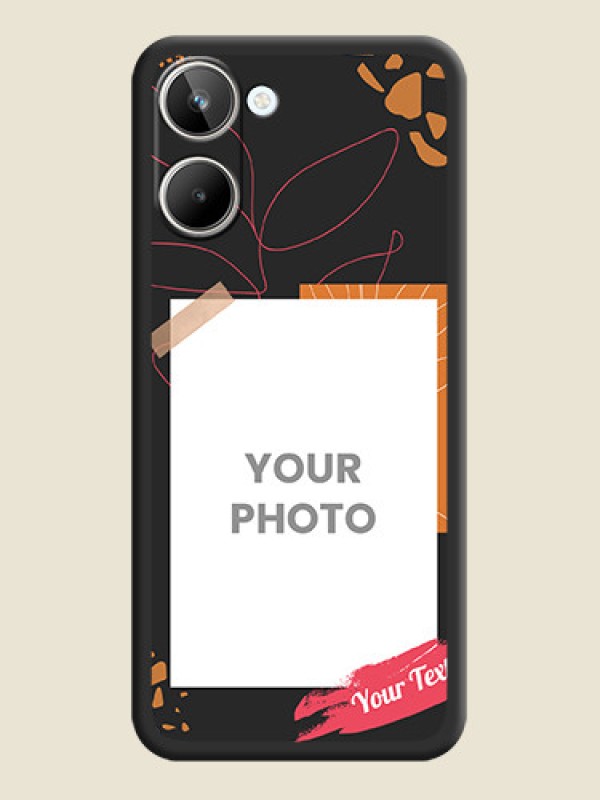 Custom Orange Photo Frame on Space Black Custom Soft Matte Phone Back Cover - Realme 10 - alternate view