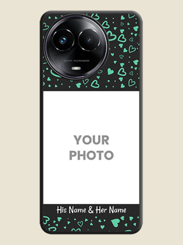 Custom Sea Green Indefinite Love Pattern on Photo On Space Black Custom Soft Matte Mobile Back Cover - Realme 11 5G - alternate view