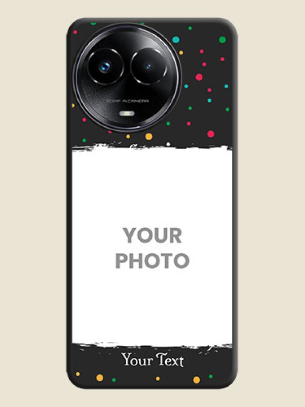 Custom Multicolor Dotted Pattern with Text  On Space Black Custom Soft Matte Mobile Back Cover - Realme 11 5G - alternate view