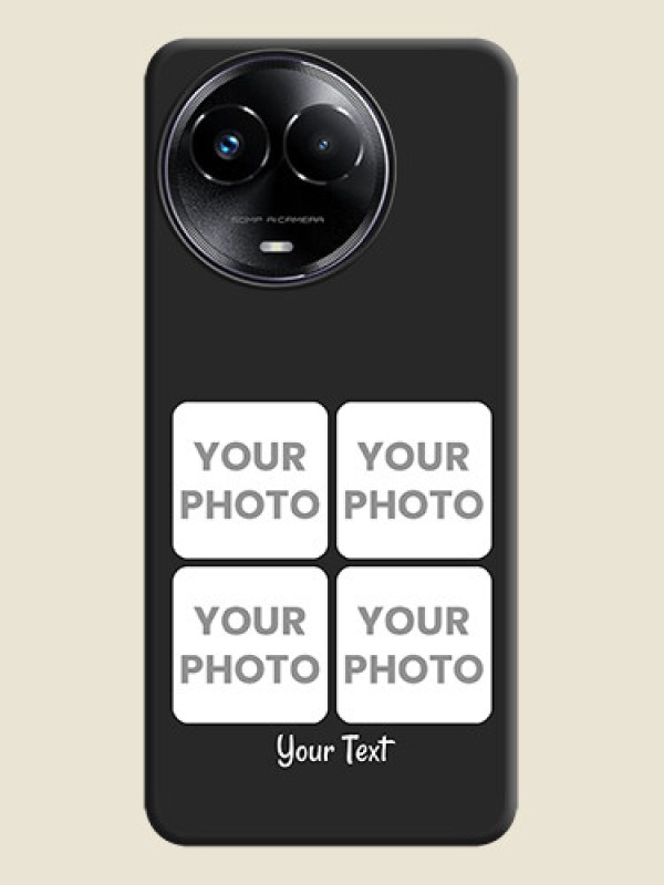 Custom Floral Art with 6 Image Holder on Photo On Space Black Custom Soft Matte Mobile Back Cover - Realme 11 5G - alternate view