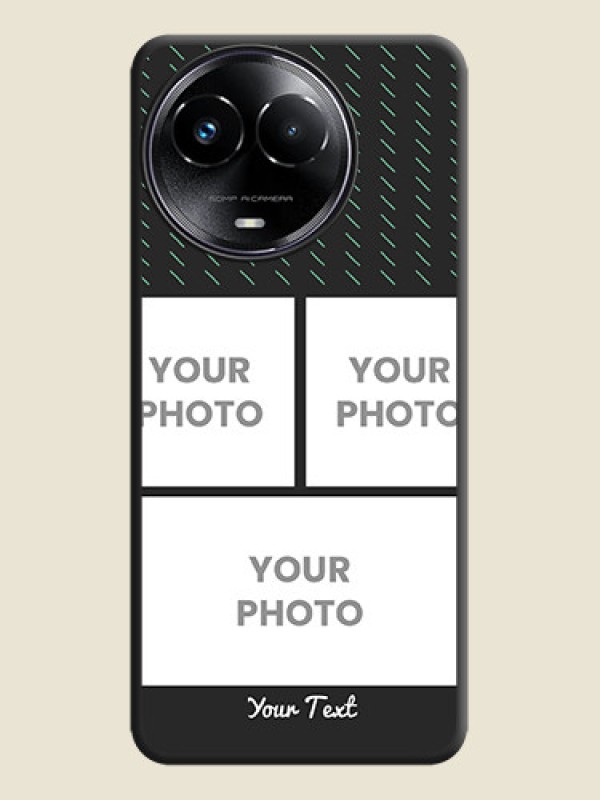 Custom Cross Dotted Pattern with 2 Image Holder On Space Black Custom Soft Matte Mobile Back Cover - Realme 11 5G - alternate view