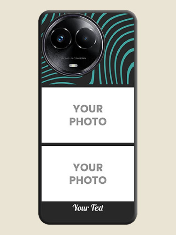 Custom Wave Pattern with 2 Image Holder On Space Black Custom Soft Matte Mobile Back Cover - Realme 11 5G - alternate view