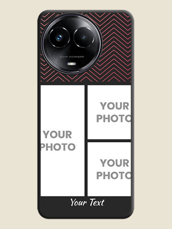 Custom Wave Pattern with 3 Image Holder On Space Black Custom Soft Matte Mobile Back Cover - Realme 11 5G - alternate view
