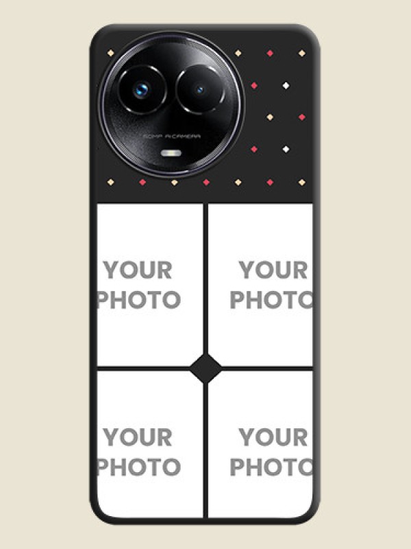 Custom Multicolor Dotted Pattern with 4 Image Holder On Space Black Custom Soft Matte Mobile Back Cover - Realme 11 5G - alternate view