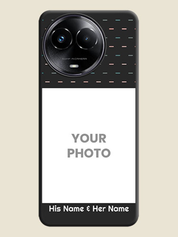 Custom Line Pattern Design with Text On Space Black Custom Soft Matte Mobile Back Cover - Realme 11 5G - alternate view