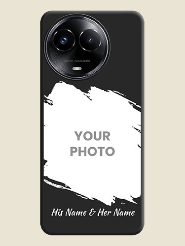 Custom Grunge Brush Strokes on Photo  On Space Black Custom Soft Matte Mobile Back Cover - Realme 11 5G - alternate view