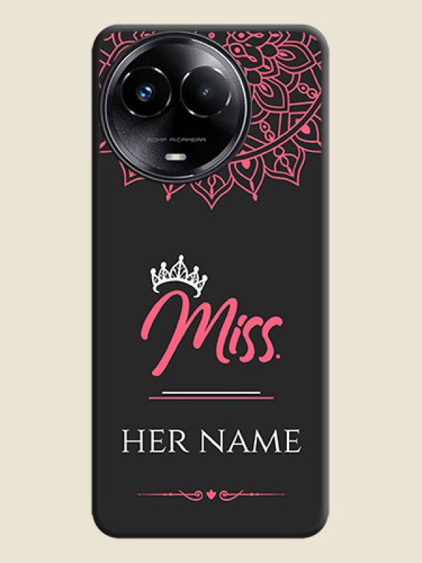 Custom Mrs Name with Floral Design On Space Black Custom Soft Matte Mobile Back Cover - Realme 11 5G - alternate view