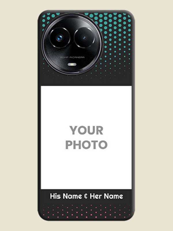 Custom Faded Dots with Grunge Photo Frame and Text On Space Black Custom Soft Matte Mobile Back Cover - Realme 11 5G - alternate view