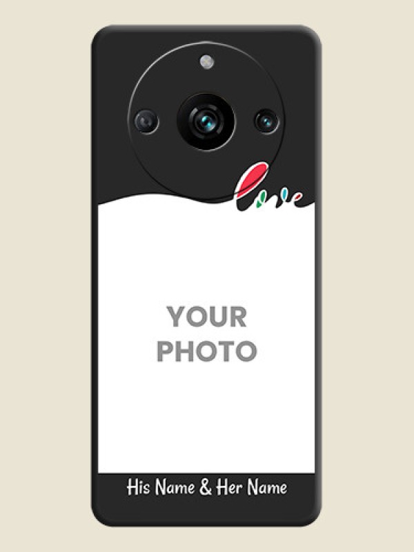 Custom Fall in Love Pattern with Picture - Photo on Space Black Soft Matte Mobile Case - Realme 11 Pro 5G - alternate view