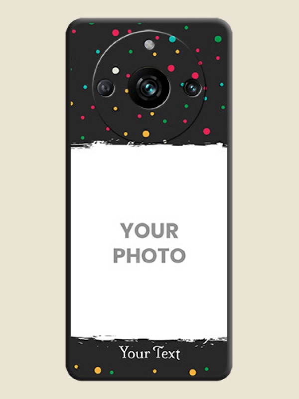Custom Multicolor Dotted Pattern with Text on Space Black Custom Soft Matte Phone Back Cover - Realme 11 Pro 5G - alternate view
