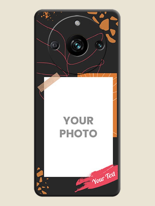 Custom Orange Photo Frame on Space Black Custom Soft Matte Phone Back Cover - Realme 11 Pro 5G - alternate view